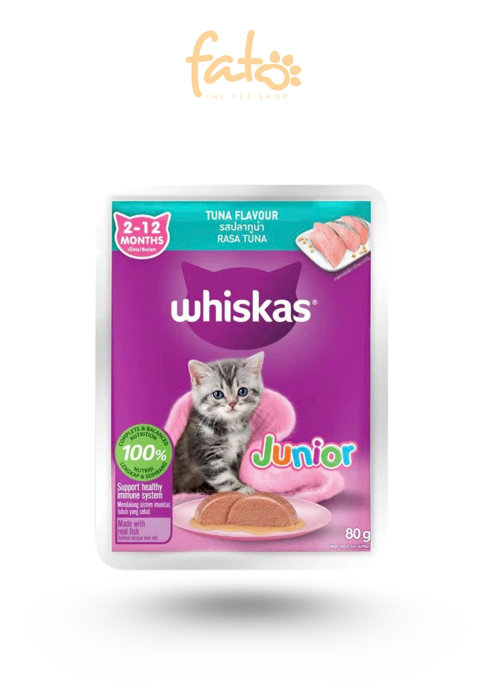 Pate Whiskas Cho Mèo Con Vị Cá Ngừ 80g