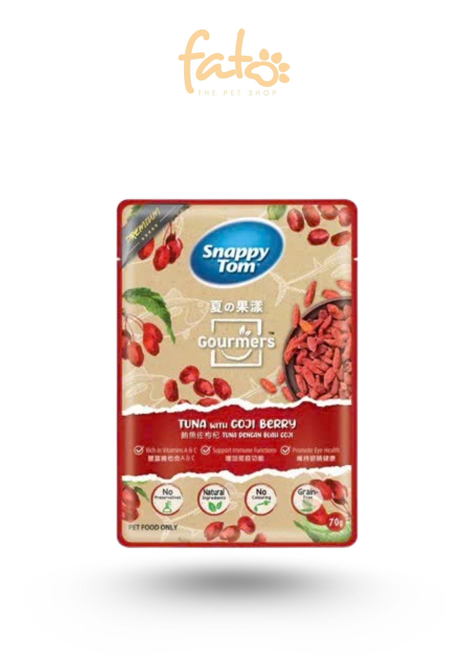 Pate Snappy Tom Trái Cây Vị Cá Ngừ Với Kỷ Tử 70g