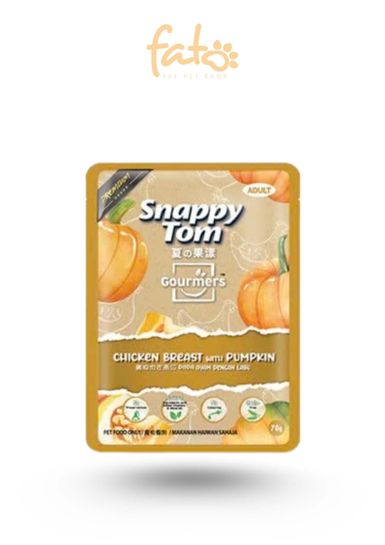 Pate Snappy Tom Trái Cây Vị Gà Với Bí Đỏ 70g