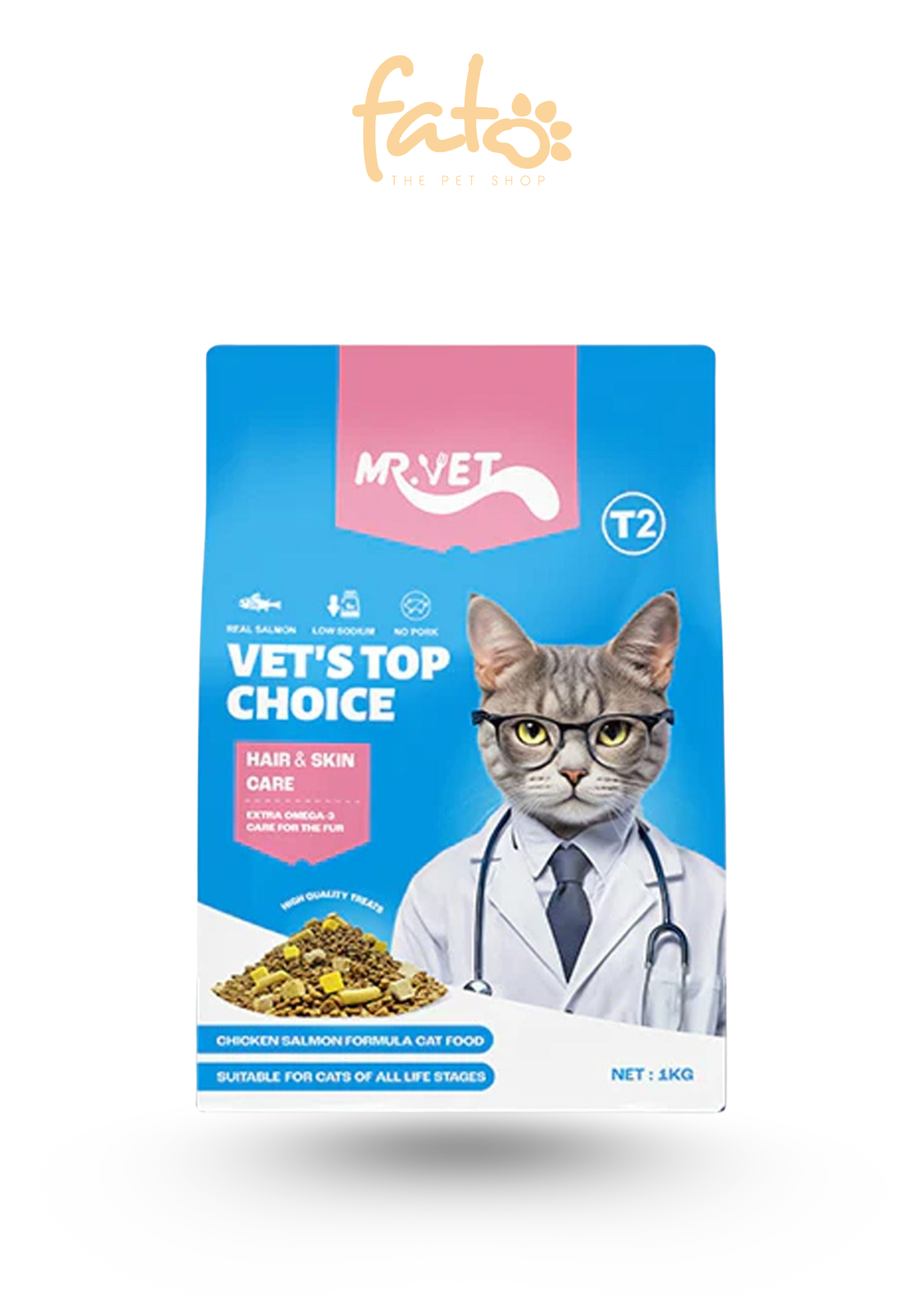 Hạt Mr.Vet T2 Gà Và Cá Hồi Gói 1 Kg