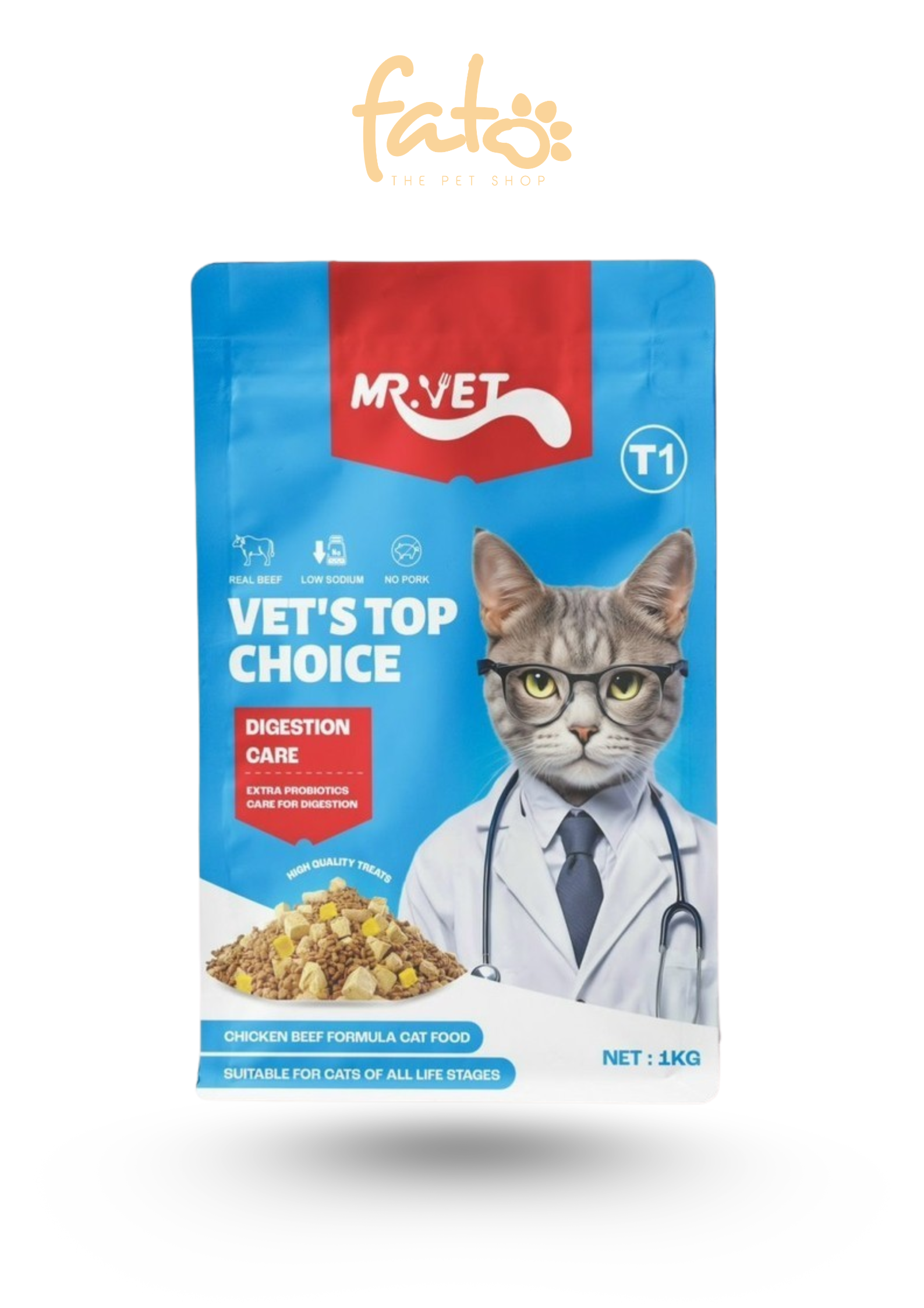 Hạt Mr.Vet T1 Vị Gà & Bò Gói 1 Kg