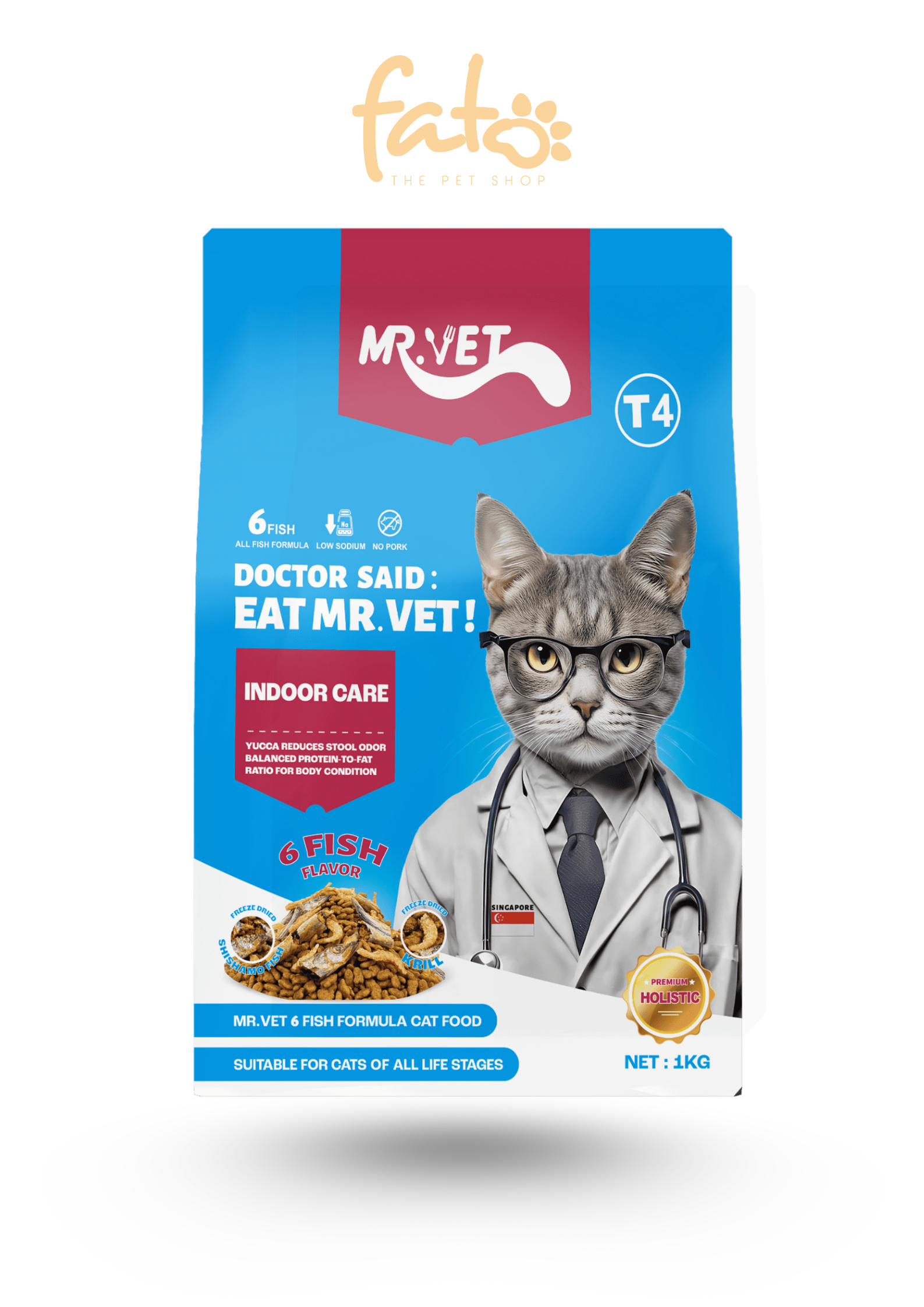 Hạt Mr.Vet T4 Mix 6 Loại Cá Dinh Dưỡng Gói 1 Kg